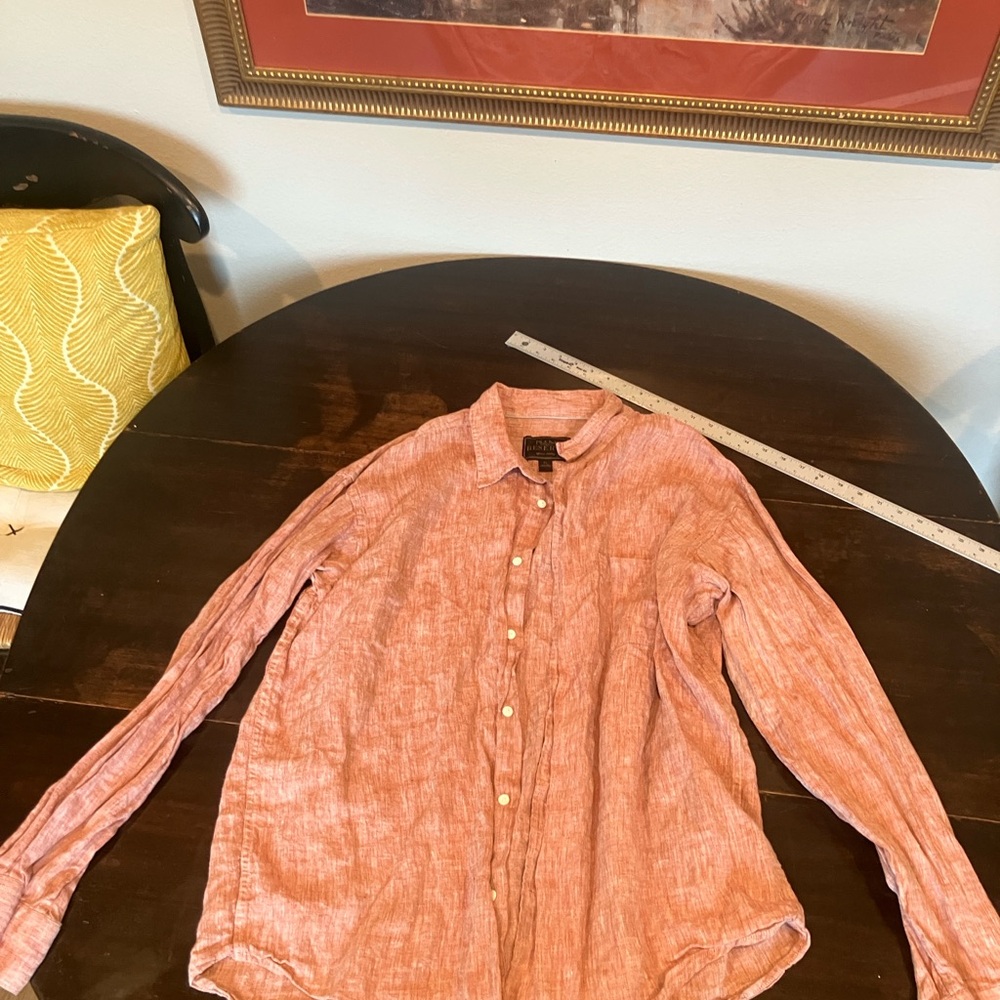 Jos. A. Bank Casual Coral Button Down Shirt Linen